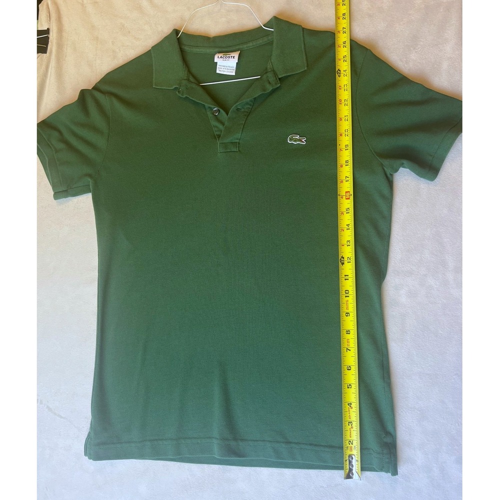 Lacoste Slim Fit Polo Shirt Mens 4 Green Short Sleeve Pique Crocodile Logo